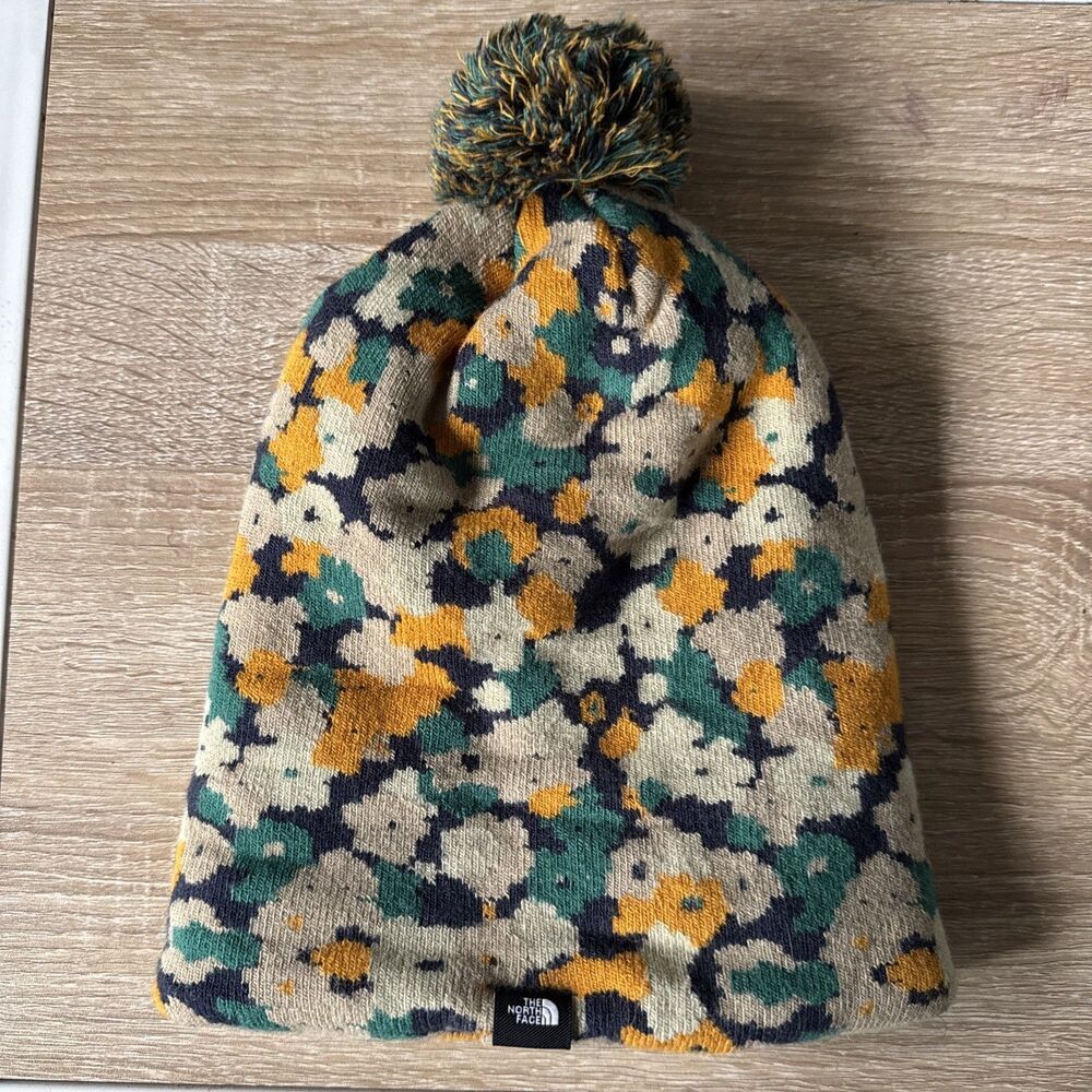 The North Face Women's Pom-Pom Multicolor Beanie Hat One Size